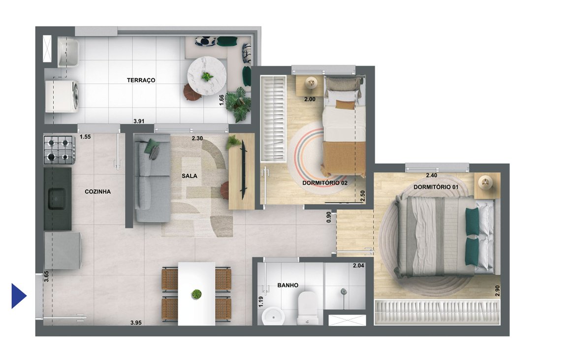 Planta 46m²