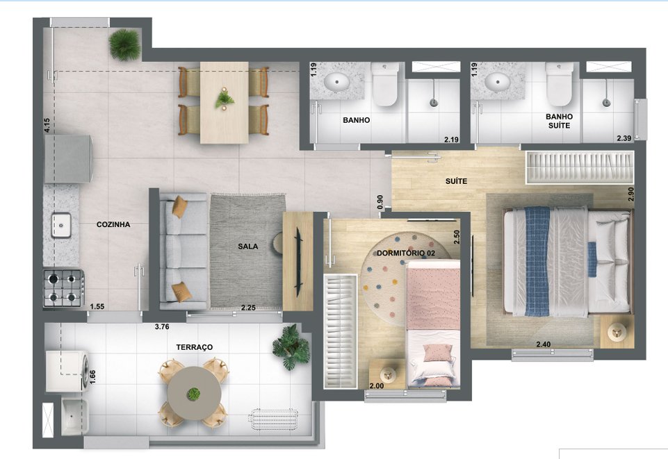 Planta 47m²